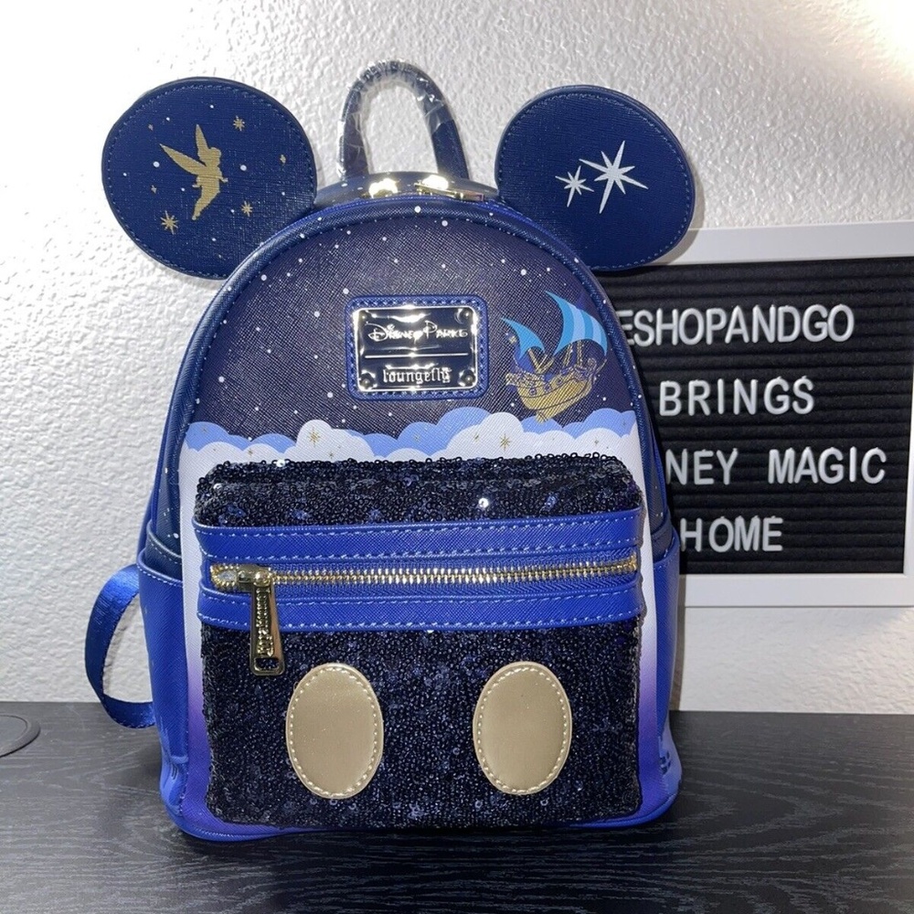 Loungefly Disney Peter Pan’s Flight Blue Sequin BackPack MMMA